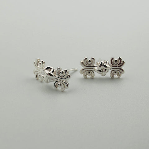 China Button Earrings